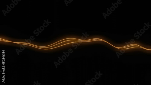 Dynamic gold line wave glow effect backdrop video
