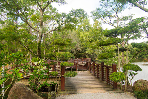 Exploring the gardens at the Morikami Museum and Japanese Gardens in Delray Beach, Florida.