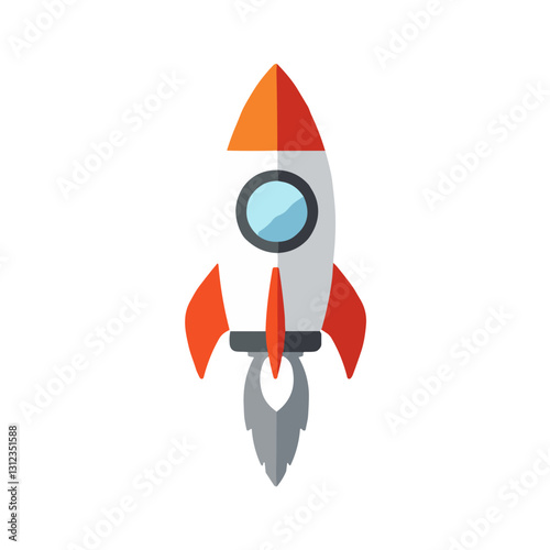 Colorful rocket vector icon, space travel and exploration symbol