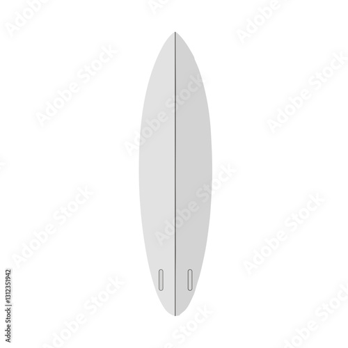 White surfboard vector icon, minimalistic, water sports symbol