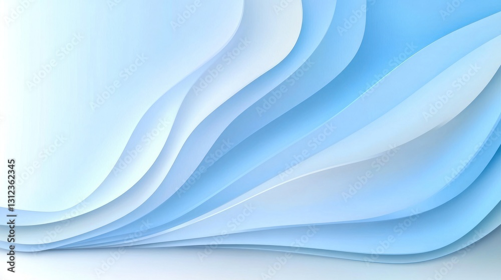 Fototapeta premium Abstract Blue Waves: A Serene Digital Artwork