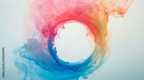 Wallpaper Mural Plain hue backdrop, compact vibrant paint splash circle centered Torontodigital.ca