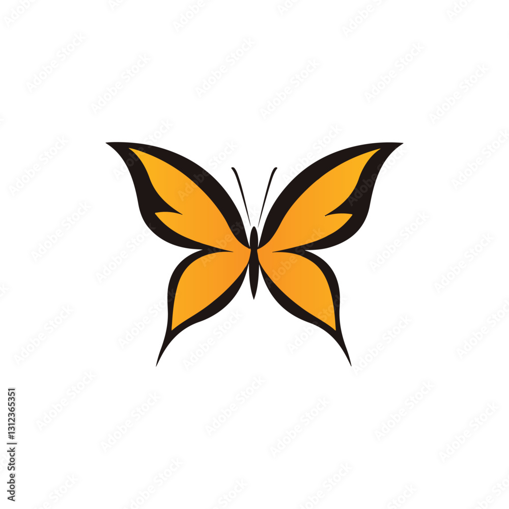 Black and Yellow Butterfly Icon A Striking and Elegant Nature Symbol Black and Yellow Butterfly Icon A Striking and Elegant Nature Symbol