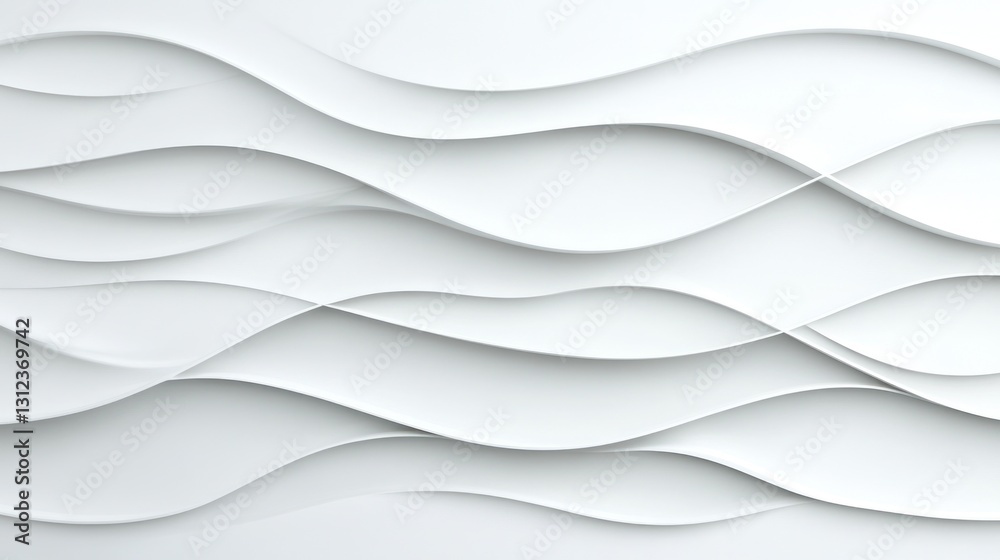 Obraz premium Abstract White Wave Pattern: Modern Minimalist Wall Design