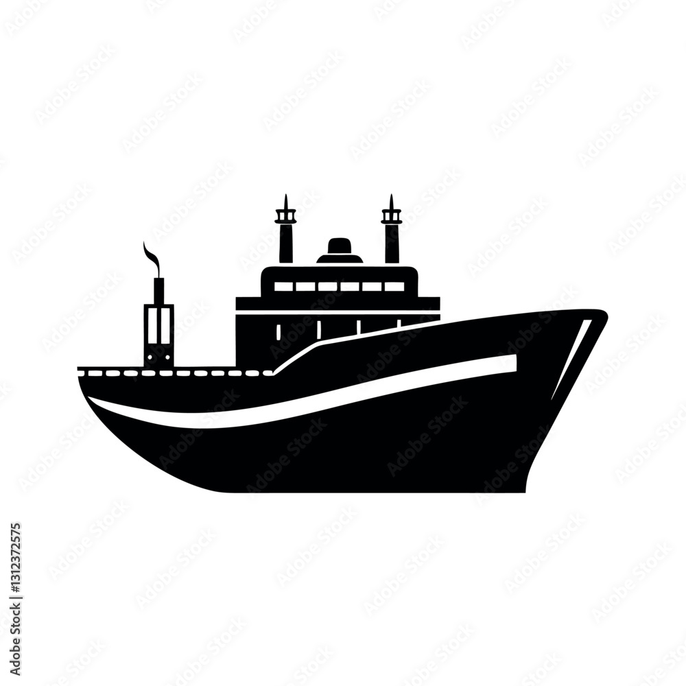 Obraz premium Super Tanker Boat Vector Silhouette Design 