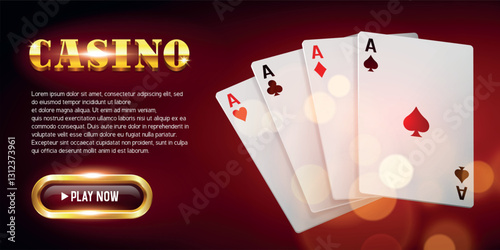 Casino banner for website. Vector illustration.