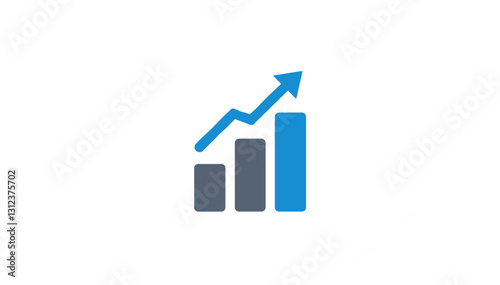 Blue growth chart icon with upward arrow.