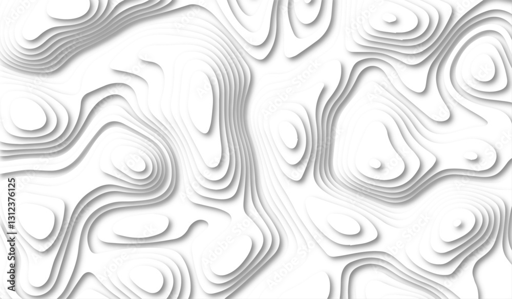 Abstract 3d wavy line paper cut white background. Topographic canyon geometric map relief texture with curved layers and shadow. geometric background overlap layer. Abstract 3d wavy line paper cut white background. Topographic canyon geometric map relief texture with curved layers and shadow. geometric background overlap layer.