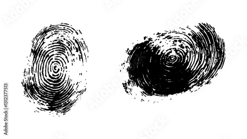 Fingerprint isolated on transparent background. Vector black fingerprint on white Transparent background.