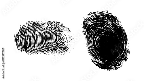 Fingerprint isolated on transparent background. Vector black fingerprint on white Transparent background.
