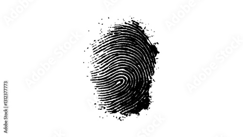 Fingerprint isolated on transparent background. Vector black fingerprint on white Transparent background.