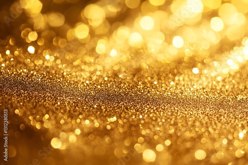 Shimmering gold glitter background with soft highlights creating a dreamy and luxurious effect for visuals : Generative AI