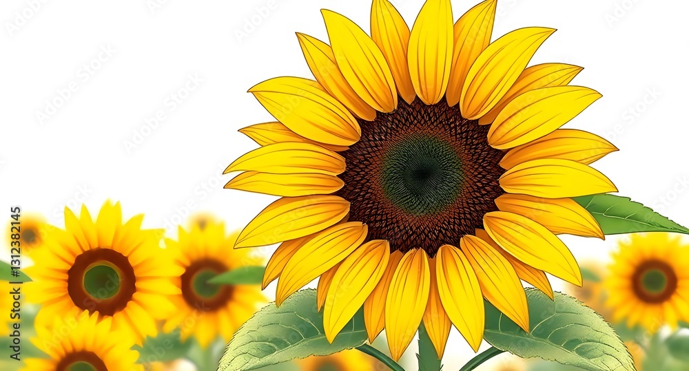 Fototapeta premium sunflower on a white background