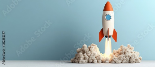 Rocket launching into space against a stunning night sky filled with stars and cosmic wonders of the universe