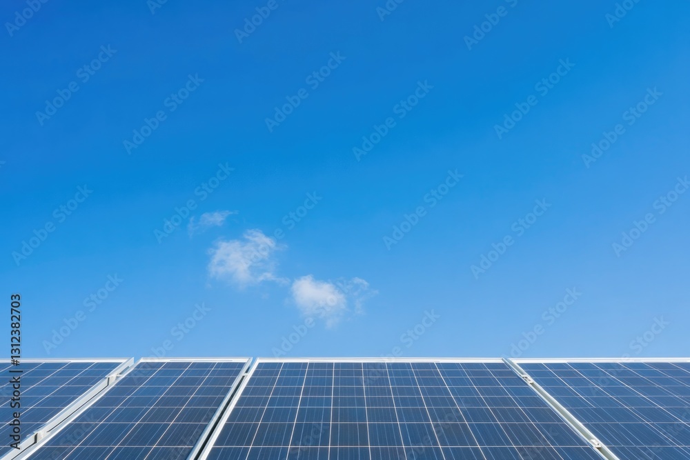 energy-saving home features solar panels enhancing green sustainability set against clear blue sky energy-saving home features solar panels enhancing green sustainability set against clear blue sky