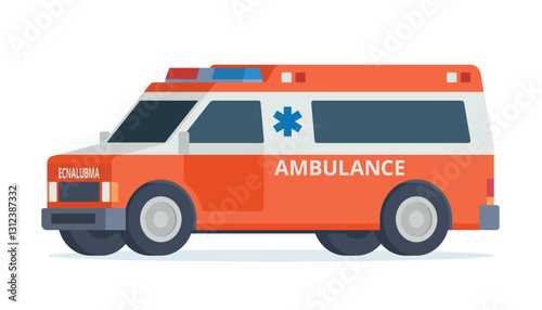 Wallpaper Mural Ambulance Car, Emergency Medical Service Vehicle. Flat Design Vector Illustration Torontodigital.ca