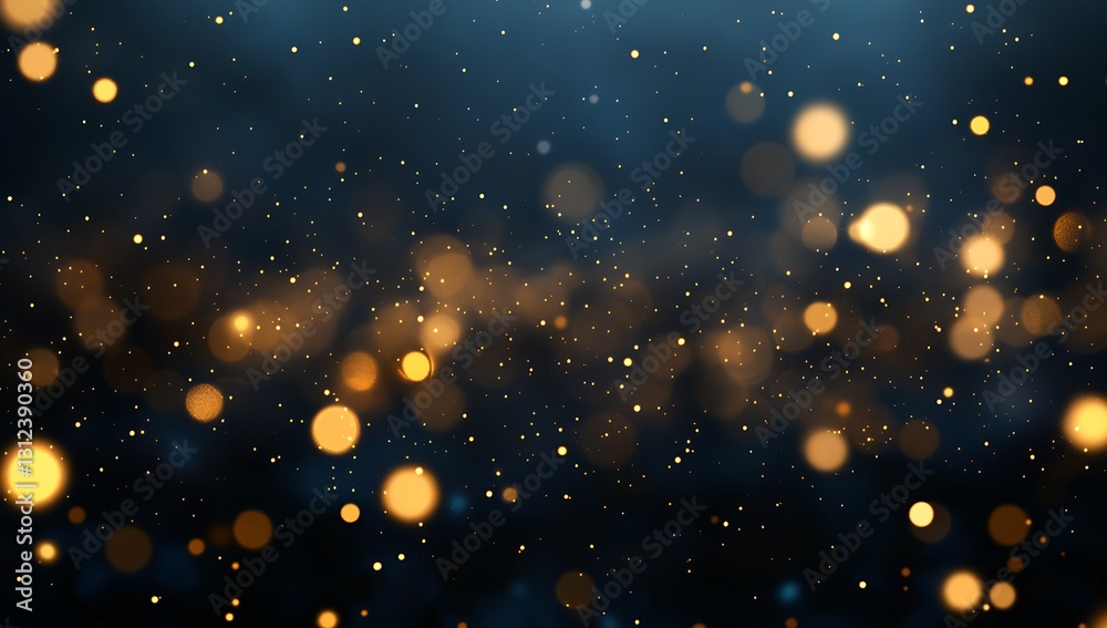 Stunning display of golden and blue bokeh lights creating a magical effect suitable for any celebration : Generative AI Stunning display of golden and blue bokeh lights creating a magical effect suitable for any celebration : Generative AI