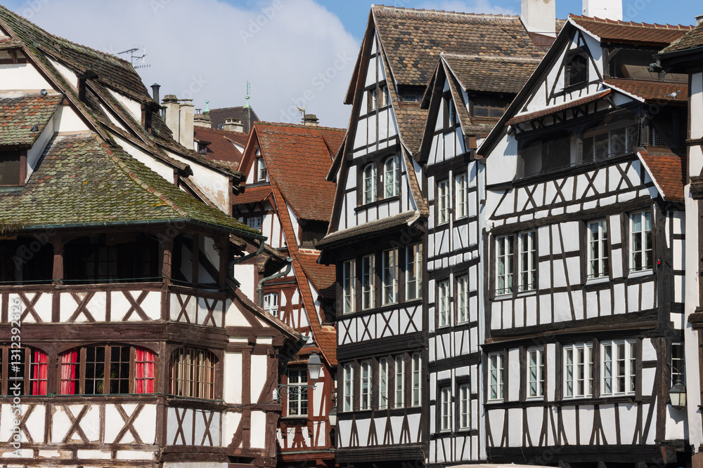 Fachwerkhäuser im Gerberviertel Petite France in Straßburg