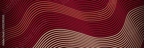 Abstract red wave lines digital art background