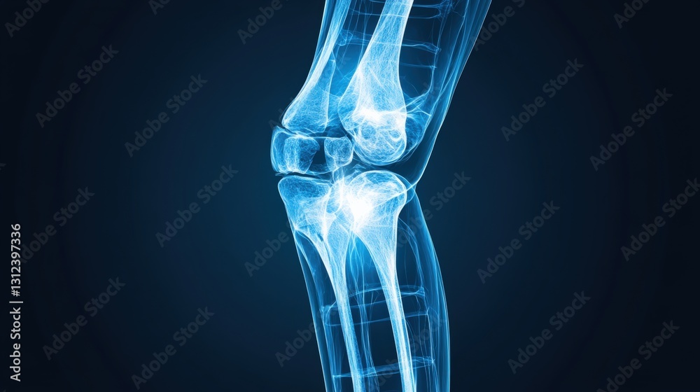 Knee joint x-ray analysis medical imaging lab digital display clinical environment side view human anatomy visualization Knee joint x-ray analysis medical imaging lab digital display clinical environment side view human anatomy visualization