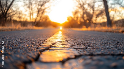 Sunset road journey open pathway photography natural environment ground level view serenity and reflection