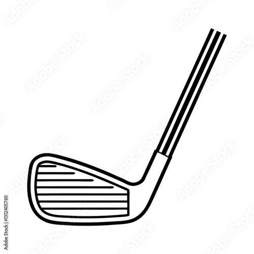 minimalistic line drawing of golf putter with ridged clubhead

