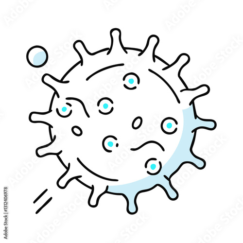 Virus icon in a minimalist design representing infectious disease concept