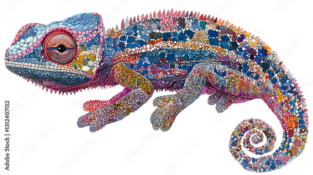 Obraz premium A lizard highlighted on a transparent background.