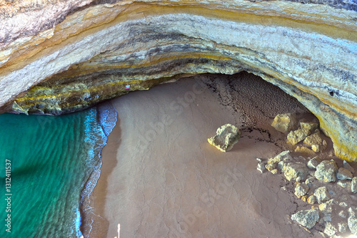 benagil cave famous for its characteristic opening, created by the erosion of the rocks Lagoa Algarve Portugal