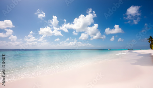 Pink Sand Beach Paradise: Turquoise Ocean & Sunny Skies