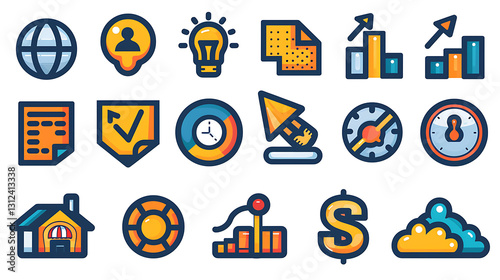 Business & Finance Icon Set – Analytics, Growth & Economy
