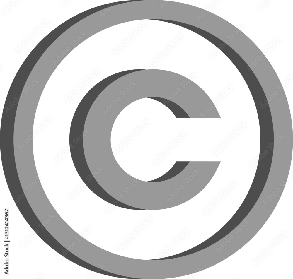 Gray copyright icon. Vector illustration. Gray copyright icon. Vector illustration.