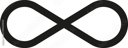 Black infinity icon. Symbol of endlessness. Vector. Flat design.