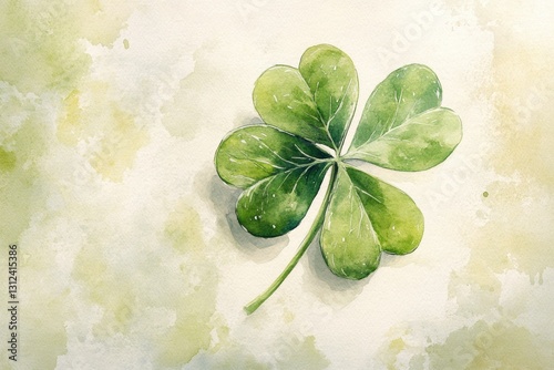 Four-leaf Clover Watercolor