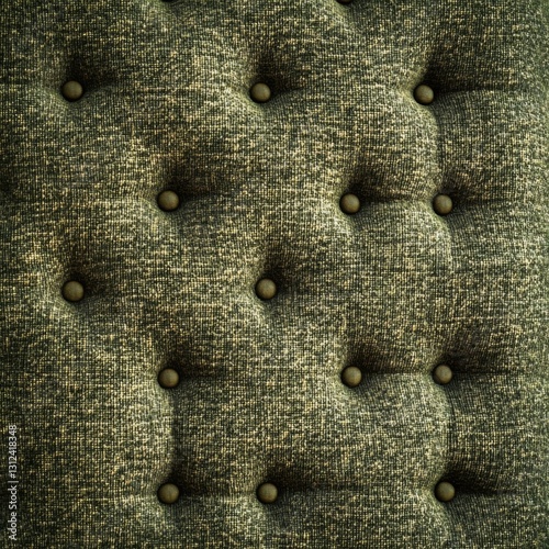Luxurious green velvet tufted upholstery with button detailing