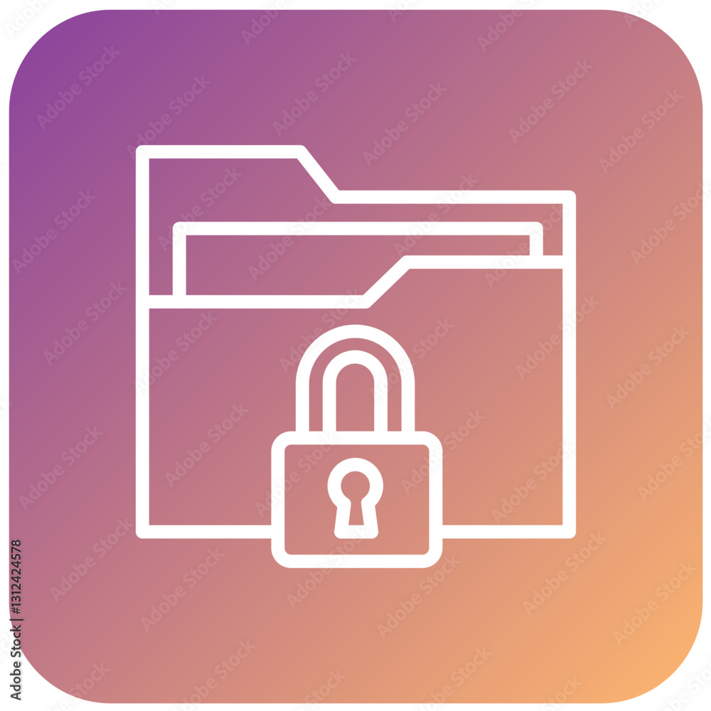 Vector Design Folder Locked Icon Style