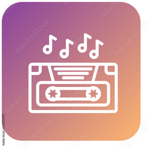Vector Design Cassette Icon Style