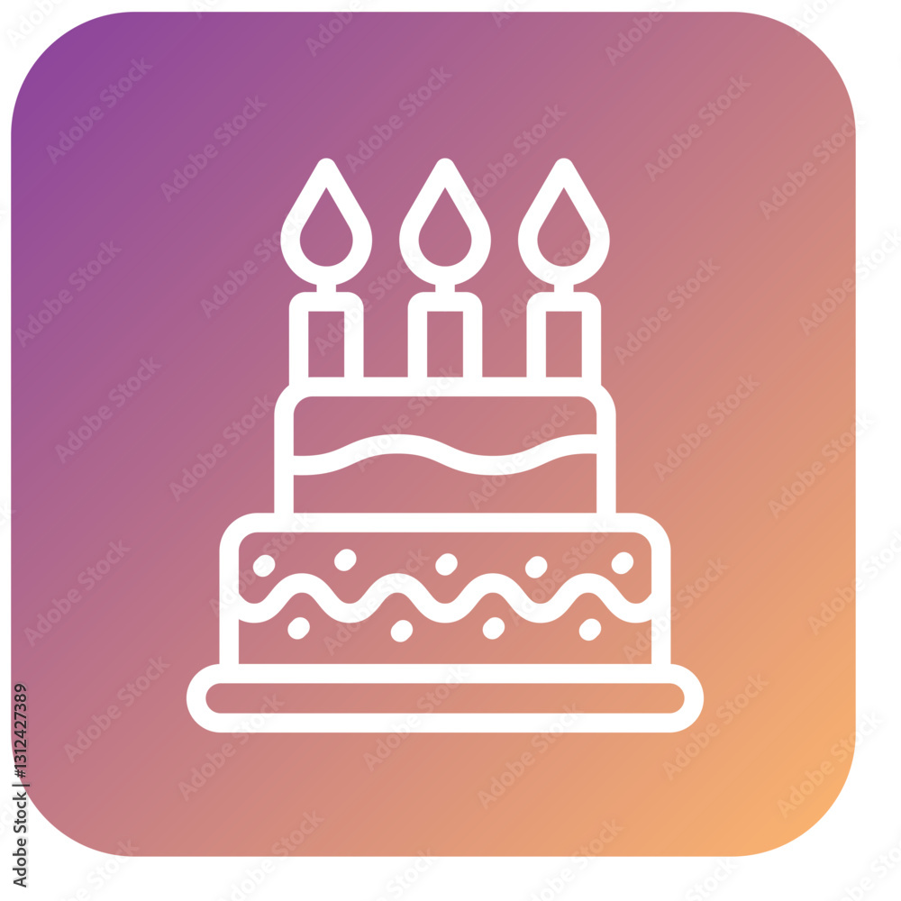 Vector Design Birthday Cake Icon Style Vector Design Birthday Cake Icon Style