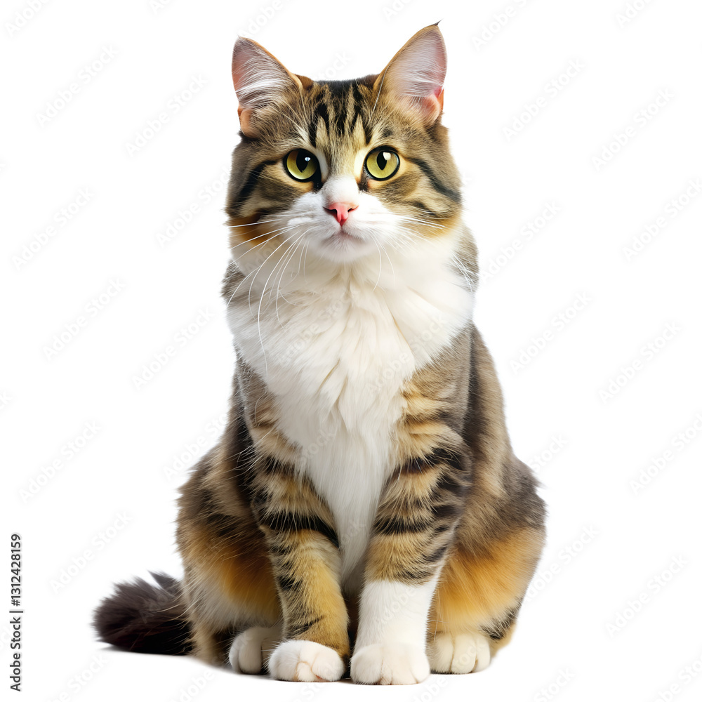 a beautiful cute cat , isolated on white background a beautiful cute cat , isolated on white background