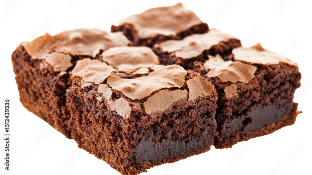 Delicious chocolate brownies with a transparent background, perfect for food lovers