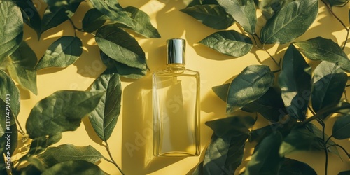 Perfume on Yellow Surface