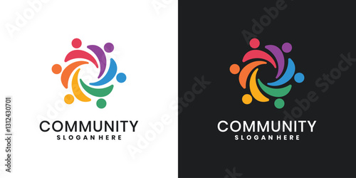 Community logo icon, social and network logo design template