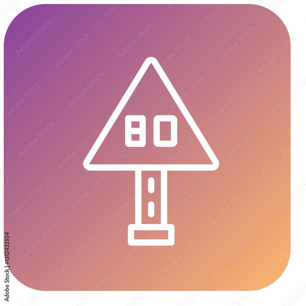 Vector Design 80 Speed Limit Icon Style