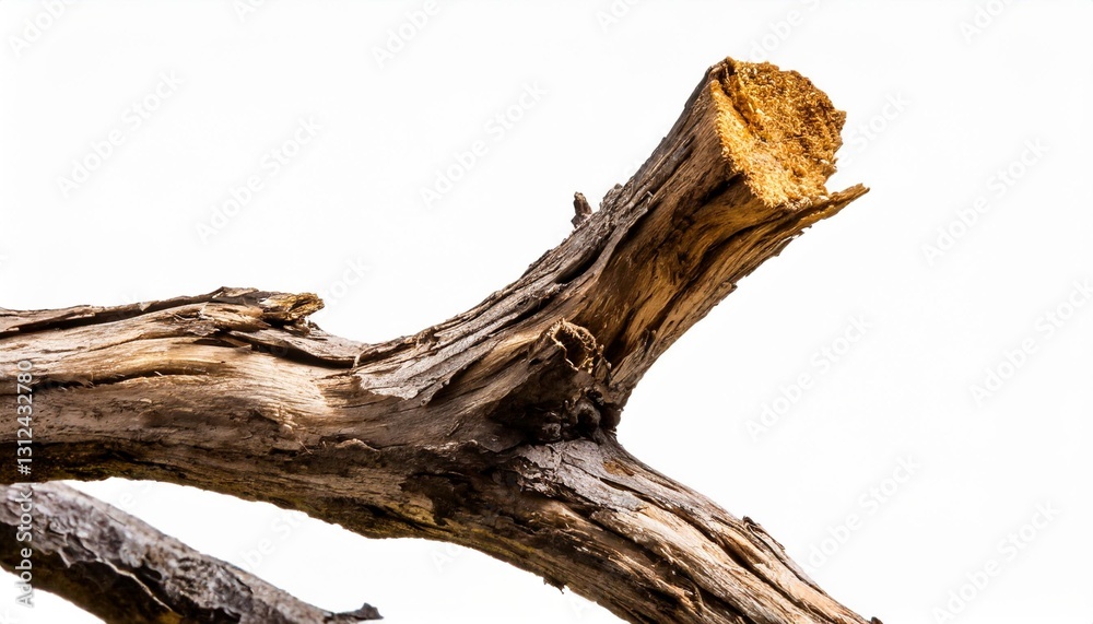 Dry Tree Branch Isolated on a White Background