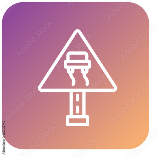 Vector Design Slippery Road Icon Style