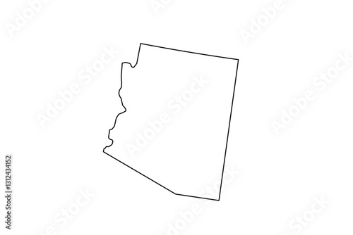 Map of Arizona state, US