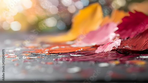 Obraz na płótnie A collection of colorful oil paint strokes on a surface w salonie
