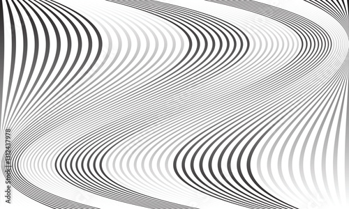 abstract trendy black white gradient edgy flowing wave line pattern perfect for background.