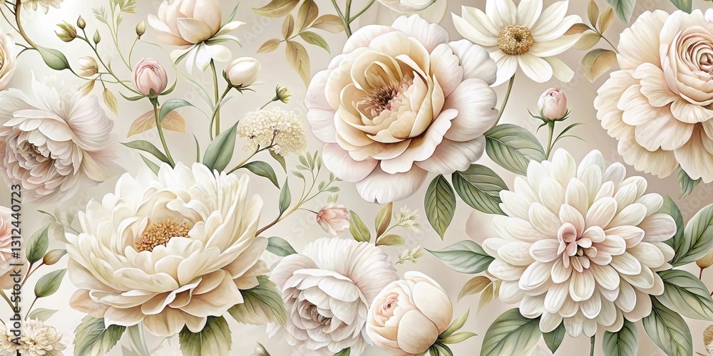Sophisticated floral pattern with large