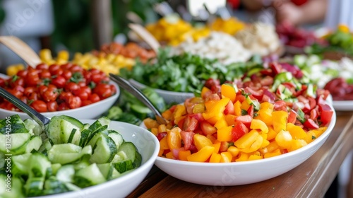 healthy fruits, vegetables and berries in the street market. ai generated